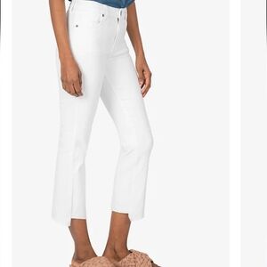 Kut from the Kloth White Kelsey High Rise Ankle Flare Jeans Size 8